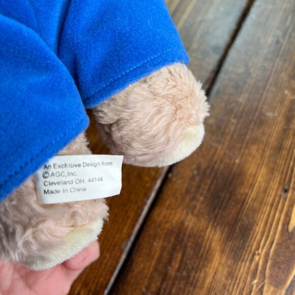 Boomerang Bear American Greetings Plush NWT Blue Overalls & Newsprint Hat - Picture 5 of 11